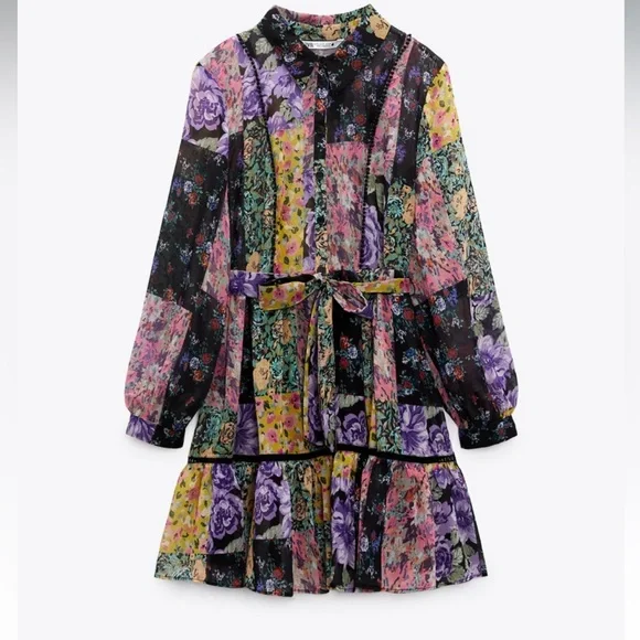 Zara floral printed short dress - Picture 2 of 7